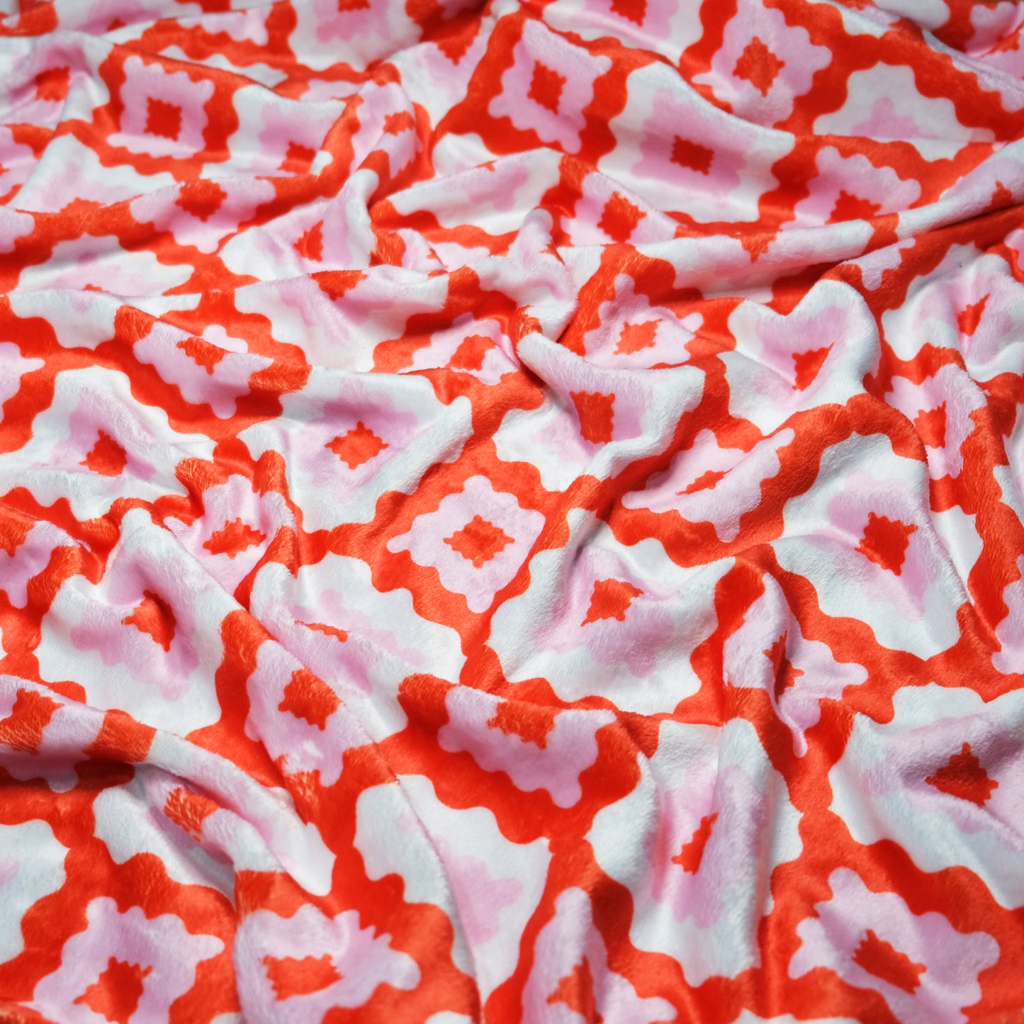 LOVE Crochet Squares Print Valentine Throw Blanket