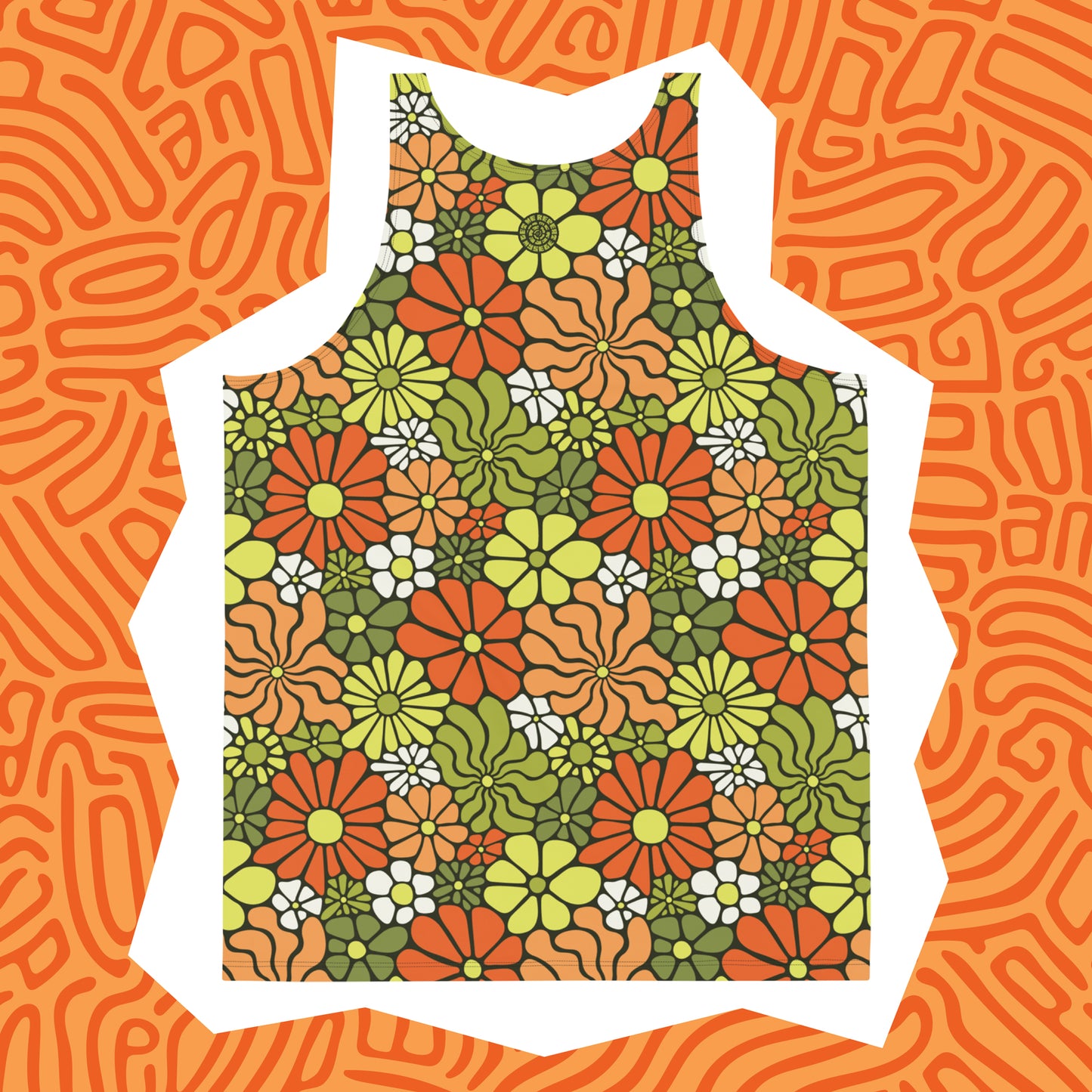 LOVE Groovy Flowers Unisex Tank in Retro