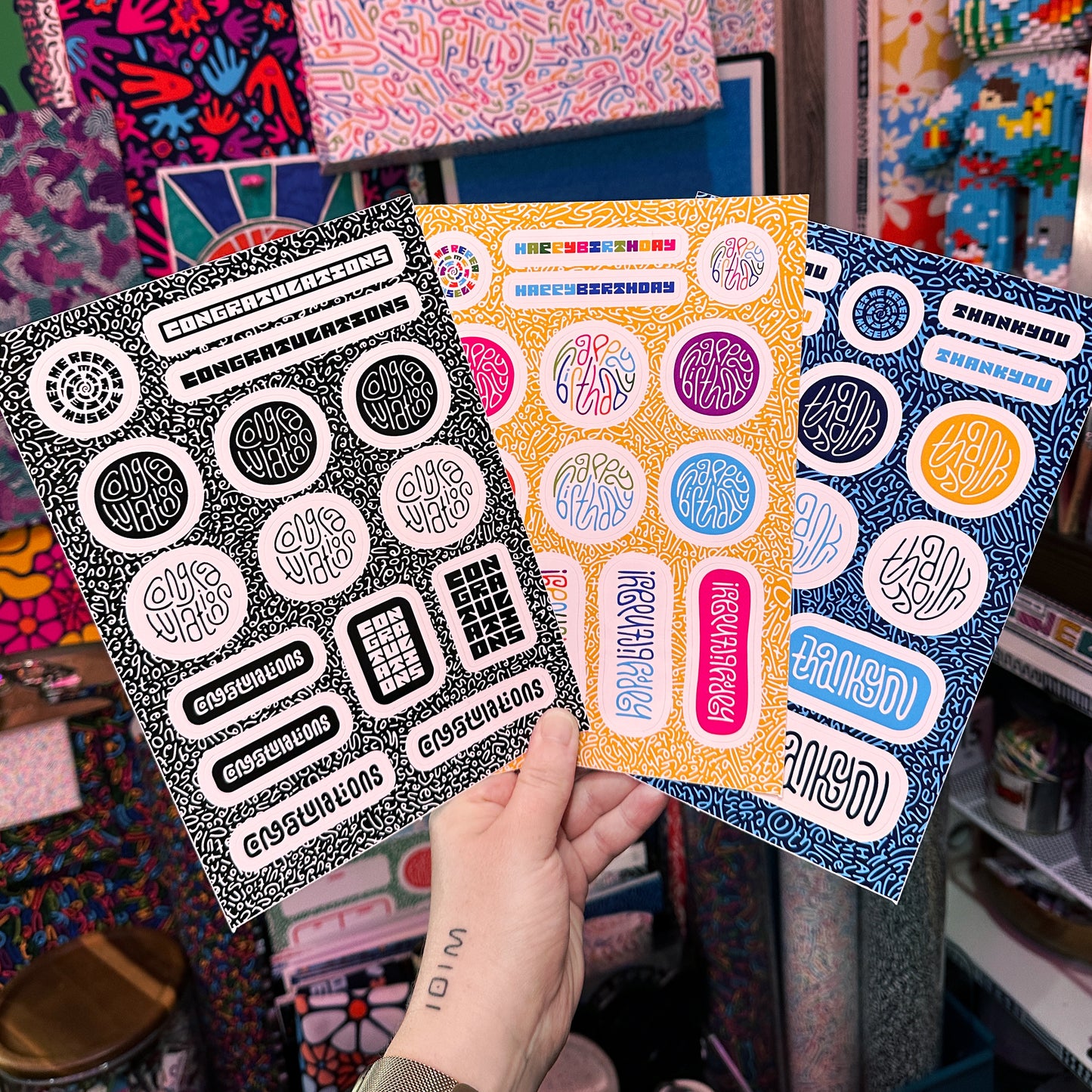 Thank You Gift Stickers in Midnight