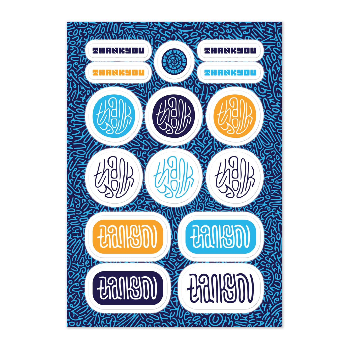Thank You Gift Stickers in Midnight
