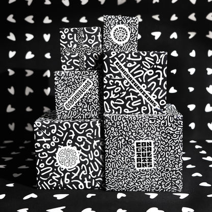 Congratulations Letter Pattern Wrapping Paper in Black & White