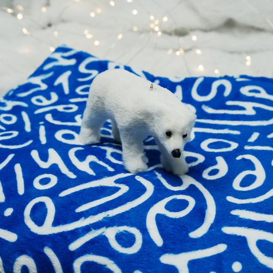 Holiday Ultra-Soft Throw Blanket: Letters in Blue