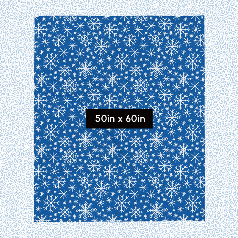 Holiday Ultra-Soft Throw Blanket: Snow in Blue