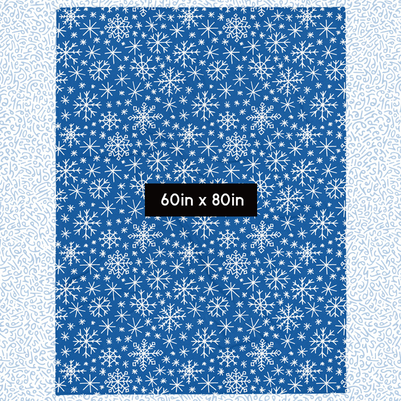 Holiday Ultra-Soft Throw Blanket: Snow in Blue