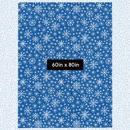 Holiday Ultra-Soft Throw Blanket: Snow in Blue