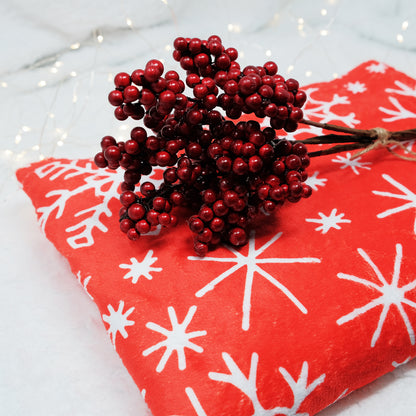 Holiday Ultra-Soft Throw Blanket: Snow in Red