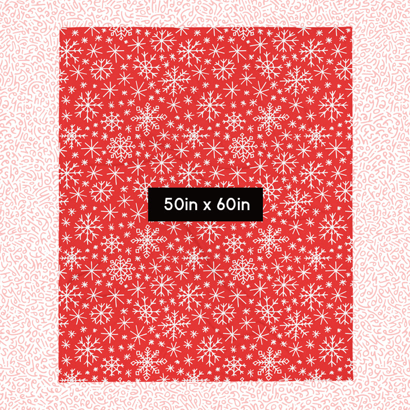 Holiday Ultra-Soft Throw Blanket: Snow in Red