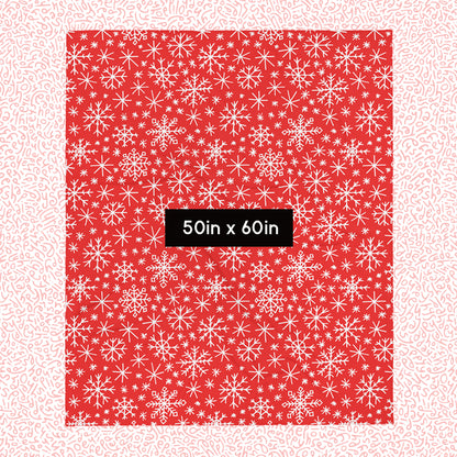 Holiday Ultra-Soft Throw Blanket: Snow in Red