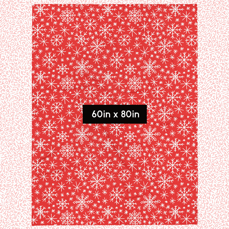 Holiday Ultra-Soft Throw Blanket: Snow in Red