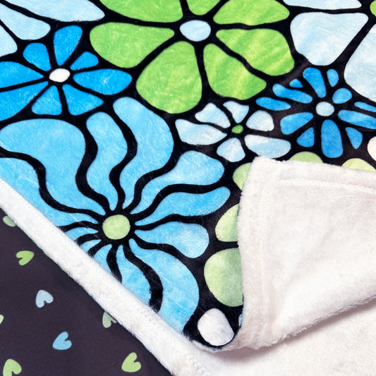 LOVE Groovy Flowers in Earth Ultra-Soft Throw Blanket