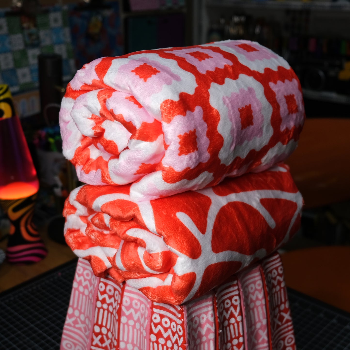 LOVE Bubbly Lettered Valentine Throw Blanket