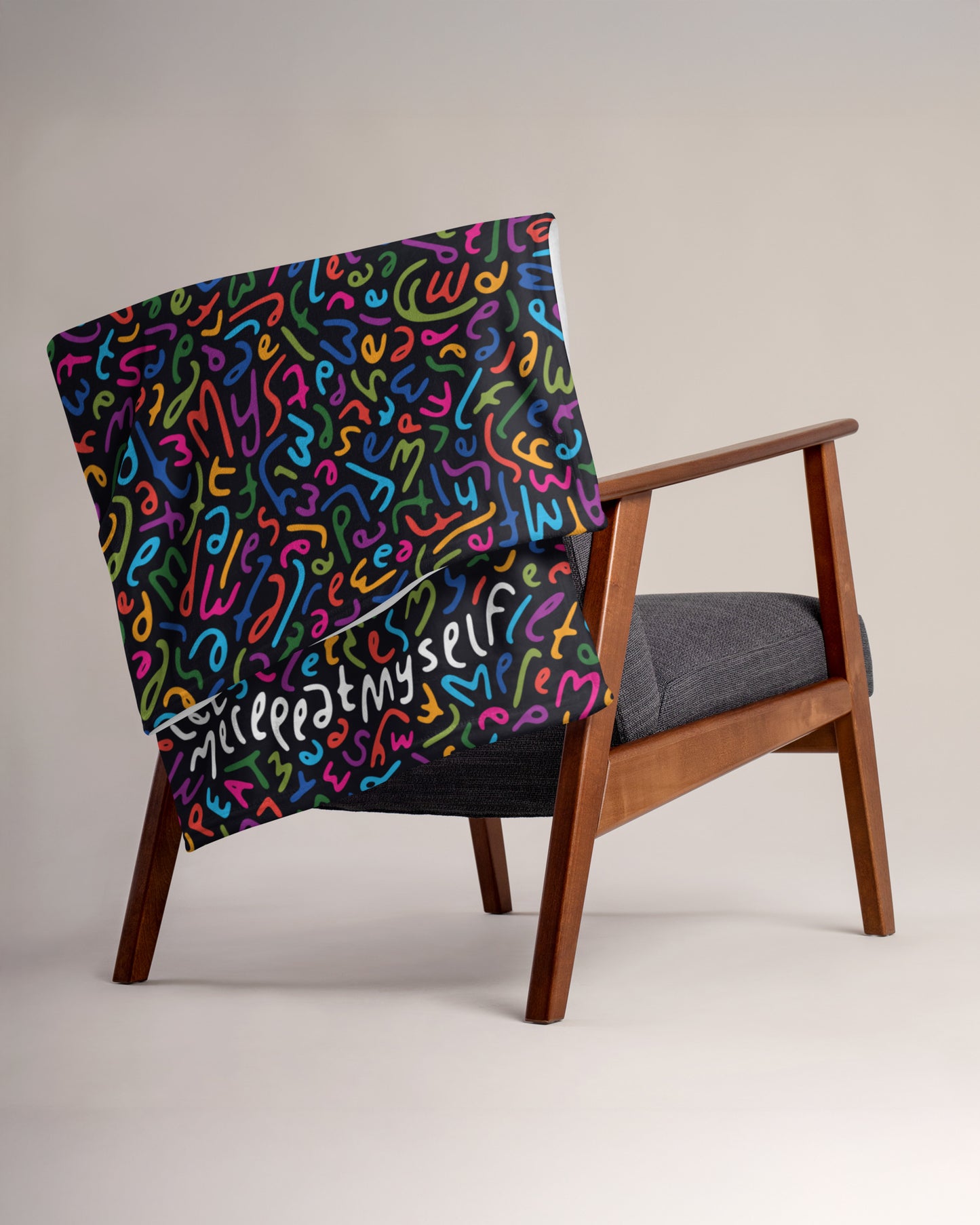 'Let Me Repeat Myself' Signature Letter Pattern Ultra-Soft Throw Blanket