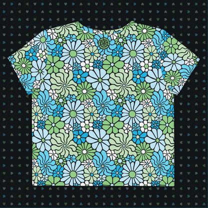 LOVE Groovy Flowers Crop Tee in Earth