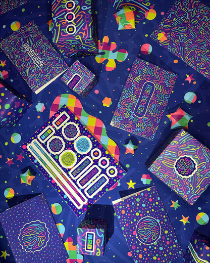 Happy Birthday Gift Stickers in Disco