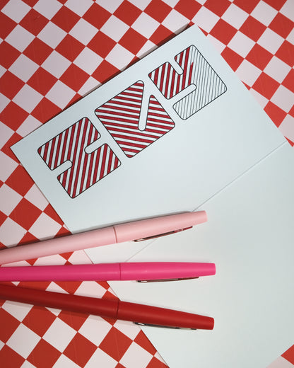 I Love You Greeting Card: Letter Pattern in Valentine with Color-Me-In Inside