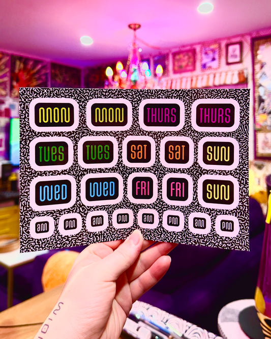 Day of the Week ADHD Lettered Food Prep Stickers