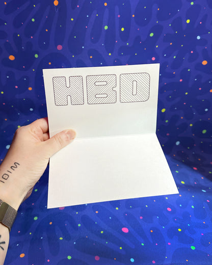 Happy Birthday Greeting Card: Confetti in Disco with Color-Me-In Inside