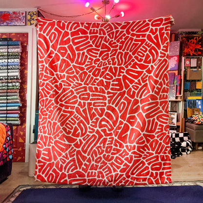 LOVE Bubbly Lettered Valentine Throw Blanket