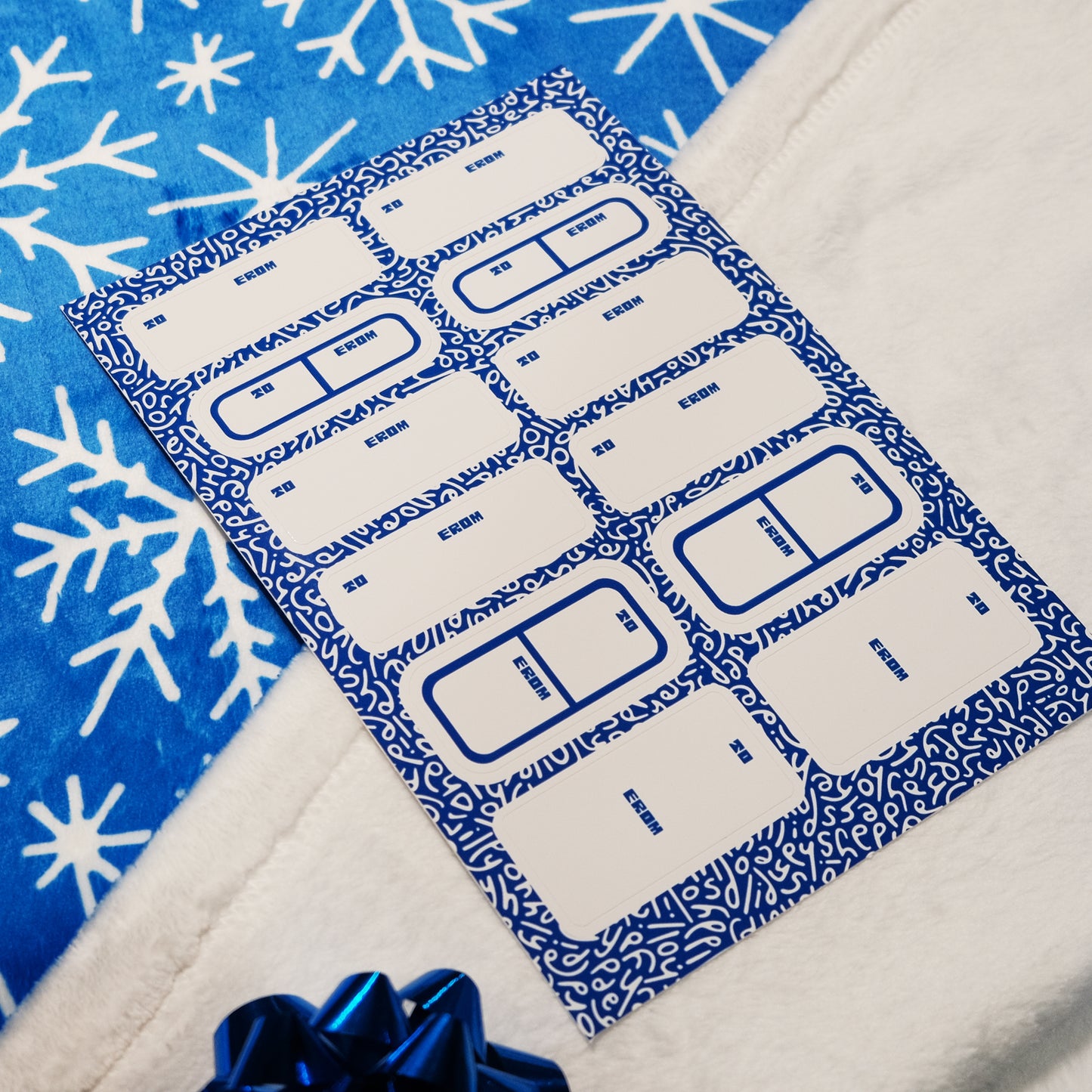 Holiday Gift Stickers in Blue