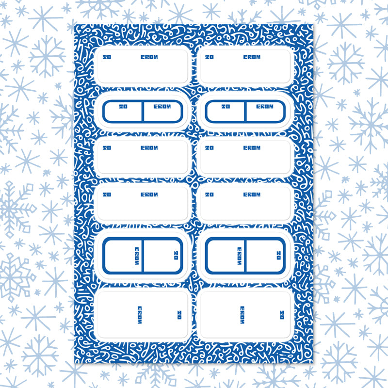 Holiday Gift Stickers in Blue