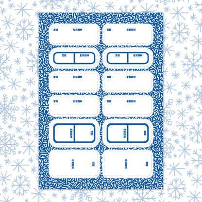 Holiday Gift Stickers in Blue