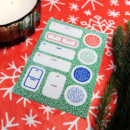 Holiday Gift Stickers in Multi