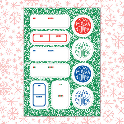 Holiday Gift Stickers in Multi