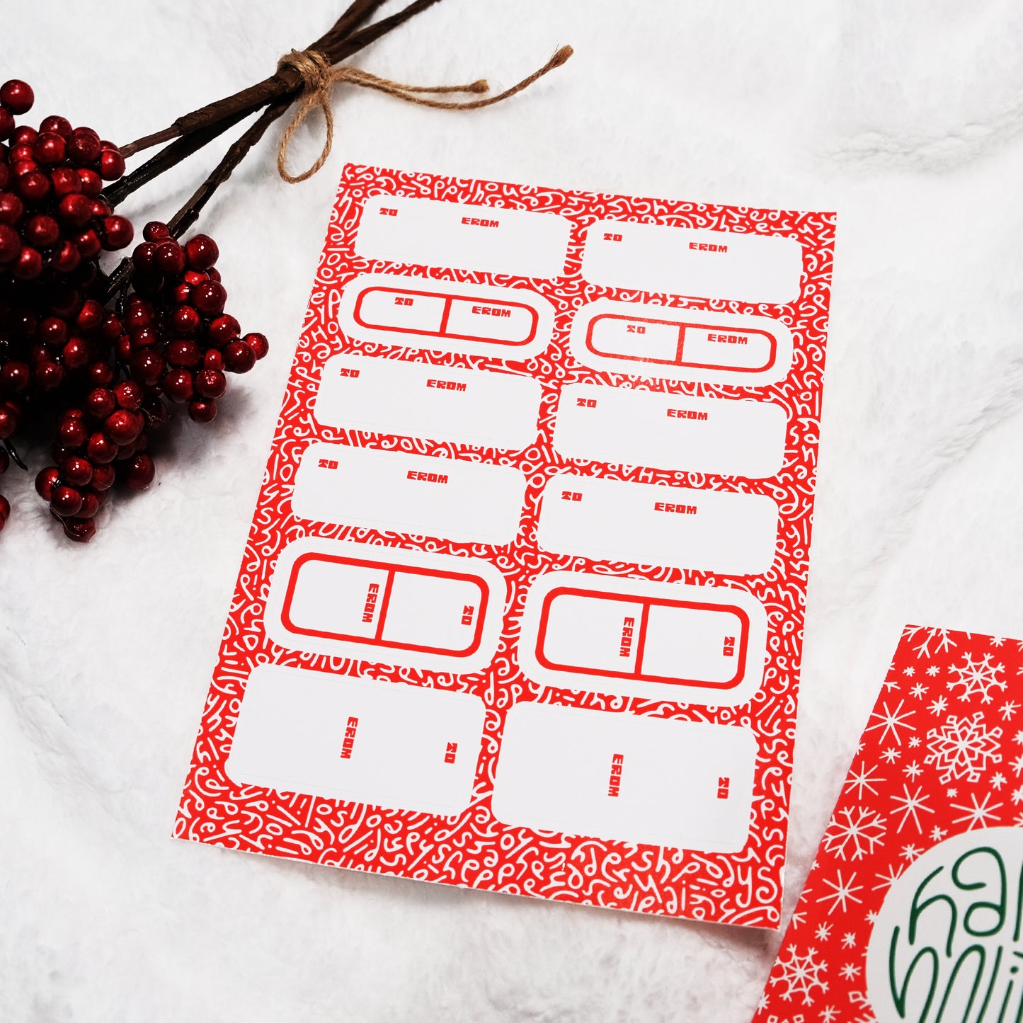 Holiday Gift Stickers in Red