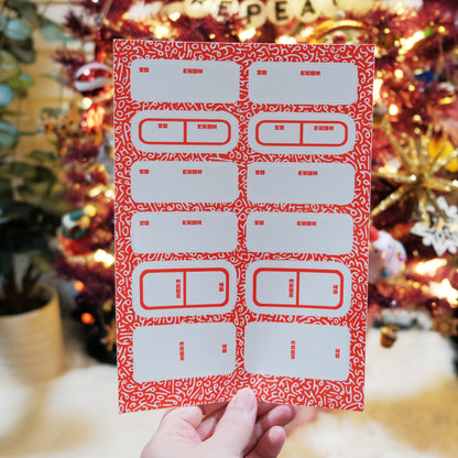 Holiday Gift Stickers in Red