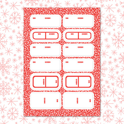 Holiday Gift Stickers in Red