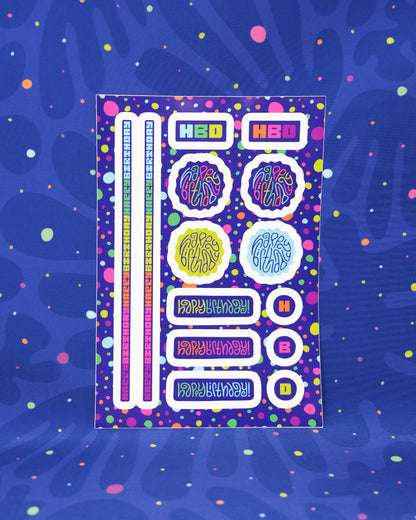 Happy Birthday Gift Stickers in Disco