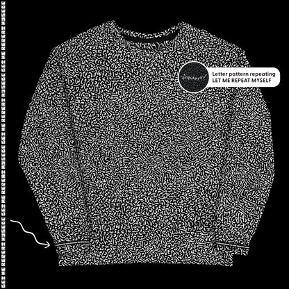 LMRM Letter Pattern B&W Recycled Crewneck Sweatshirt