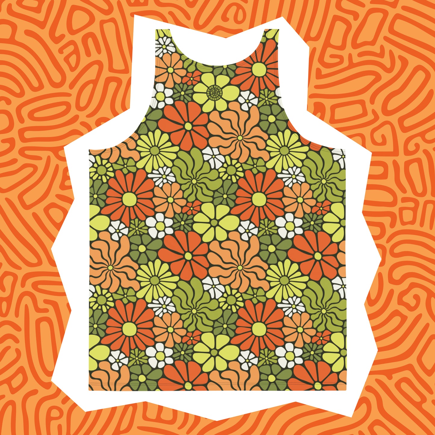 LOVE Groovy Flowers Unisex Tank in Retro