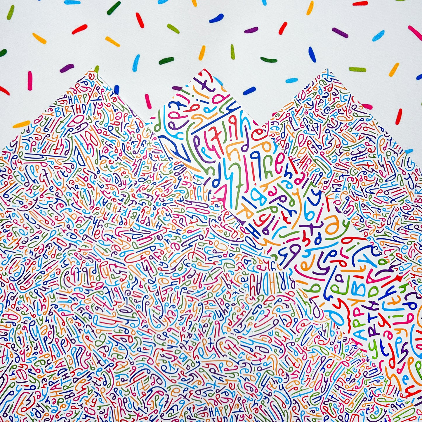 Happy Birthday Letter Pattern Wrapping Paper in Rainbow