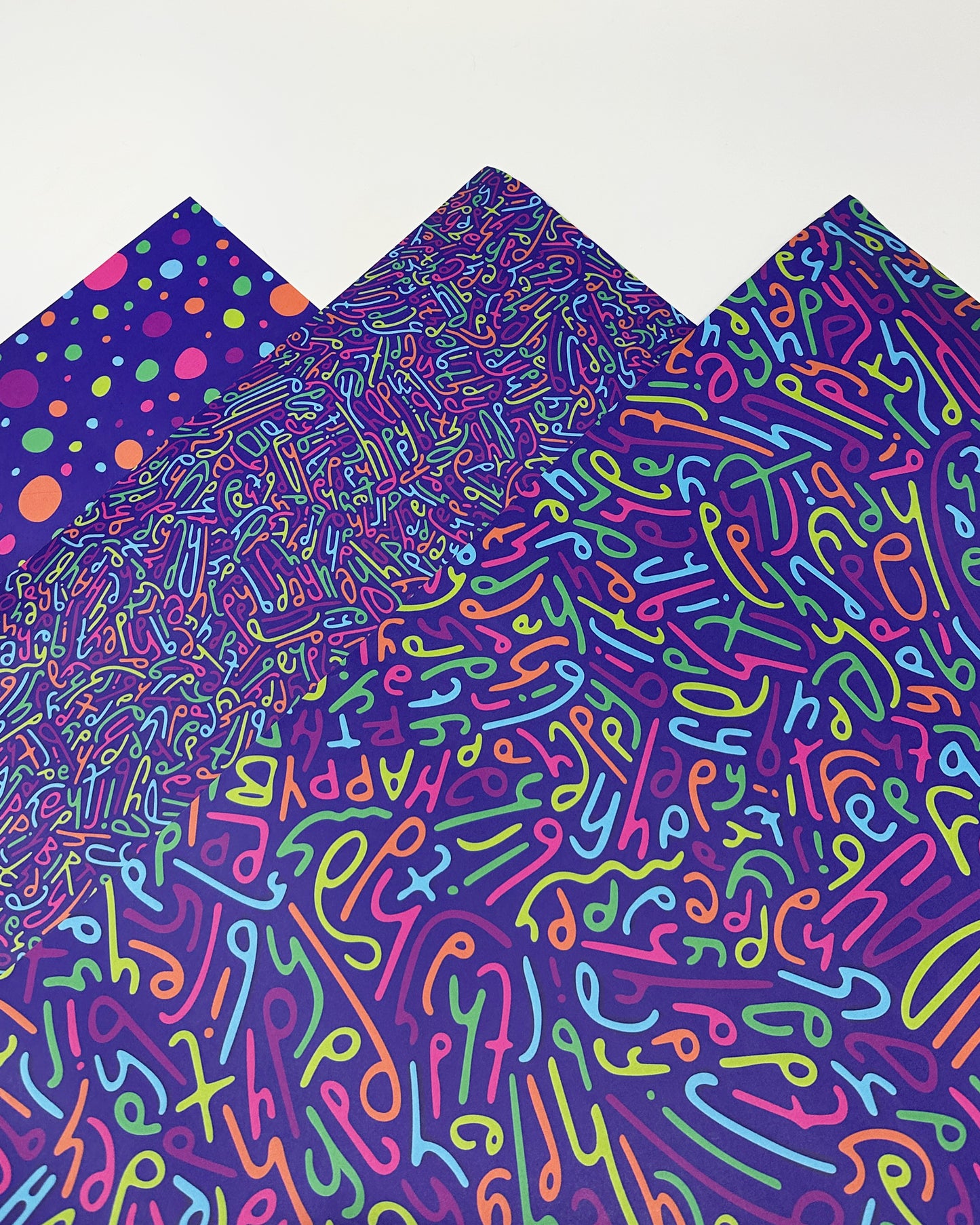 Happy Birthday Letter Pattern Wrapping Paper in Disco