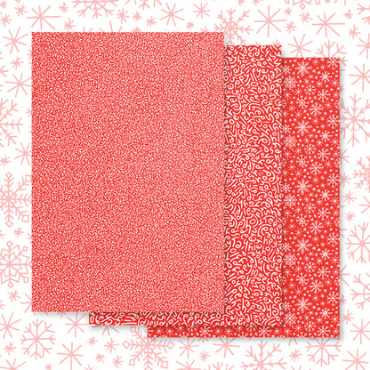 Happy Holidays Wrapping Paper: Multi-Pattern Set in Red