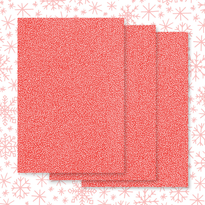 Happy Holidays Letter Pattern Wrapping Paper: Red Letters x3