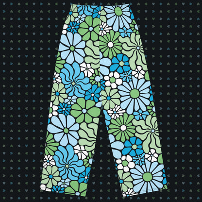 LOVE Groovy Flowers Wide-Leg Pants in Earth