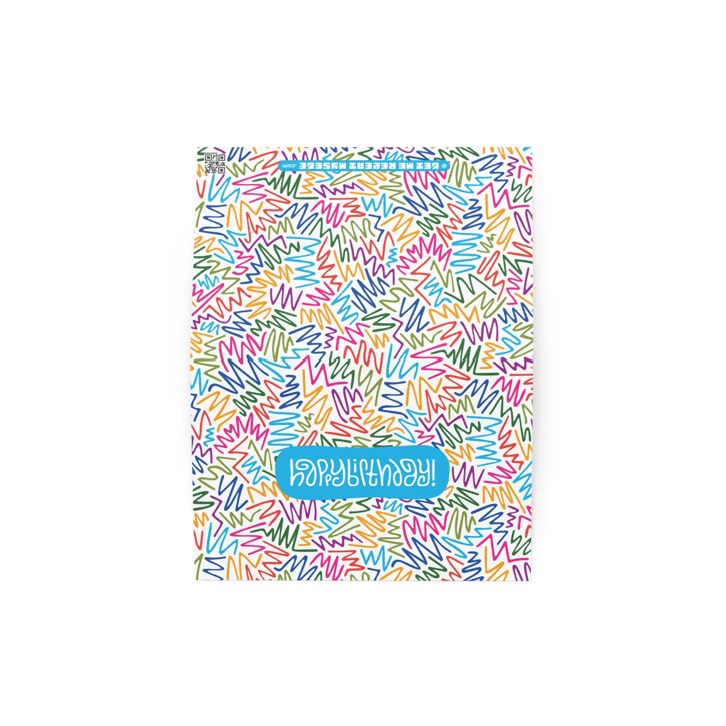 Happy Birthday Greeting Card: Zig Zag in Rainbow with Color-Me-In Inside