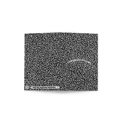 Congratulations Greeting Card: Letter Pattern in Black & White with Color-Me-In Inside