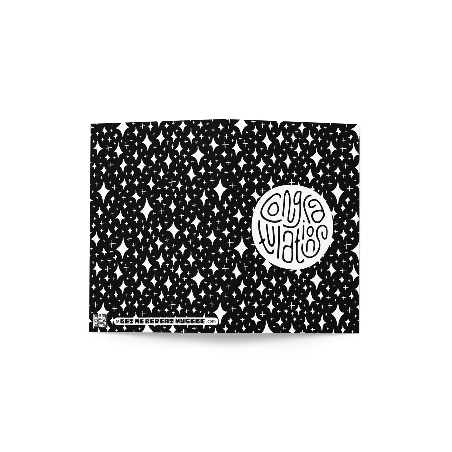 Congratulations Greeting Card: Sparkles in Black & White with Color-Me-In Inside