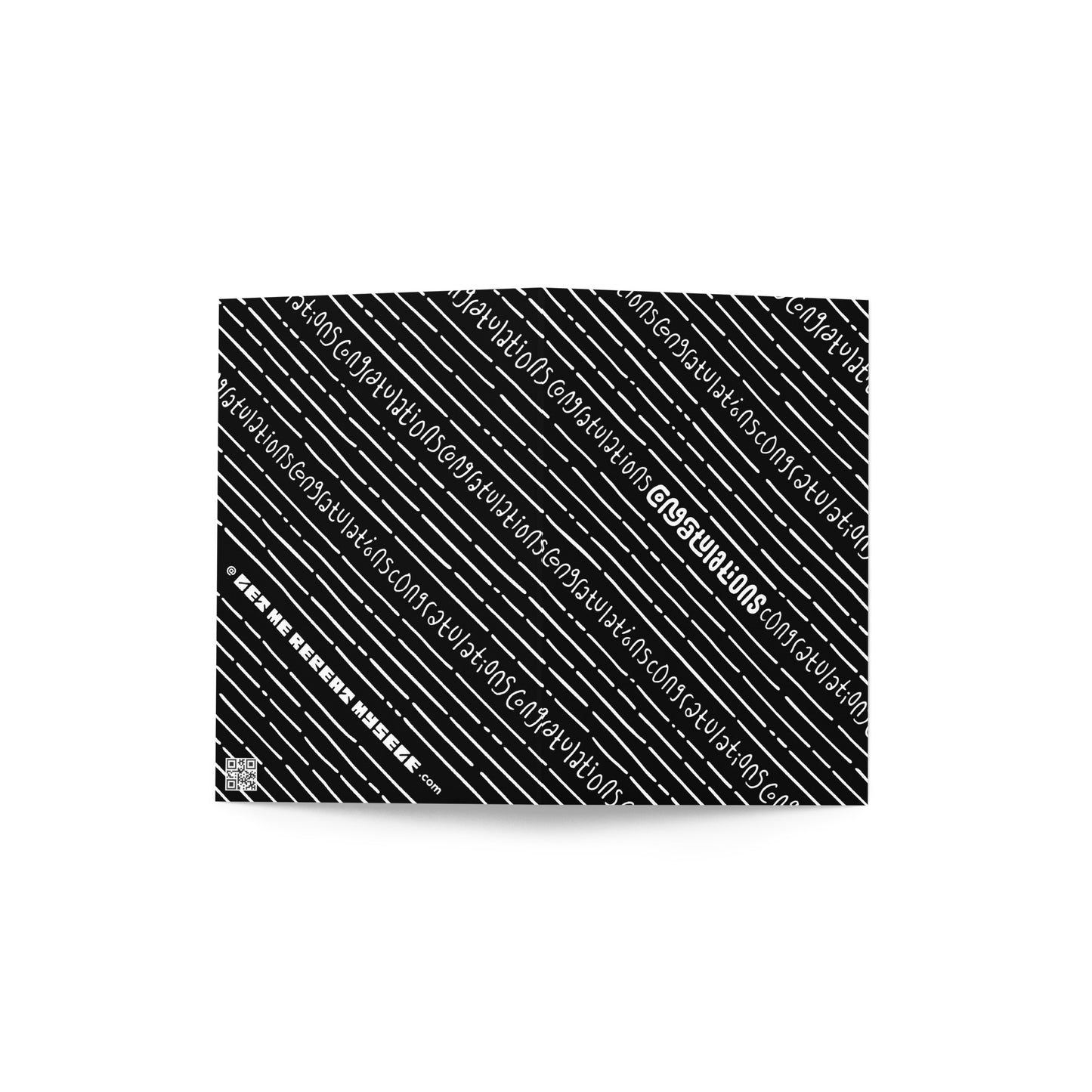 Congratulations Greeting card: Falling Glitter in Black & White with Color-Me-In Inside