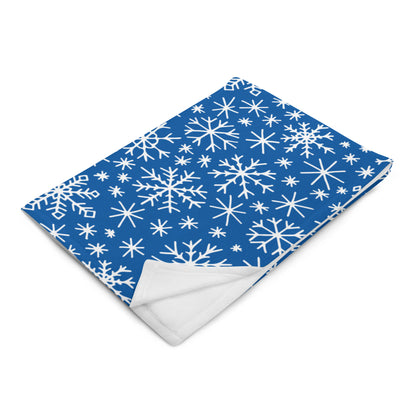 Holiday Ultra-Soft Throw Blanket: Snow in Blue