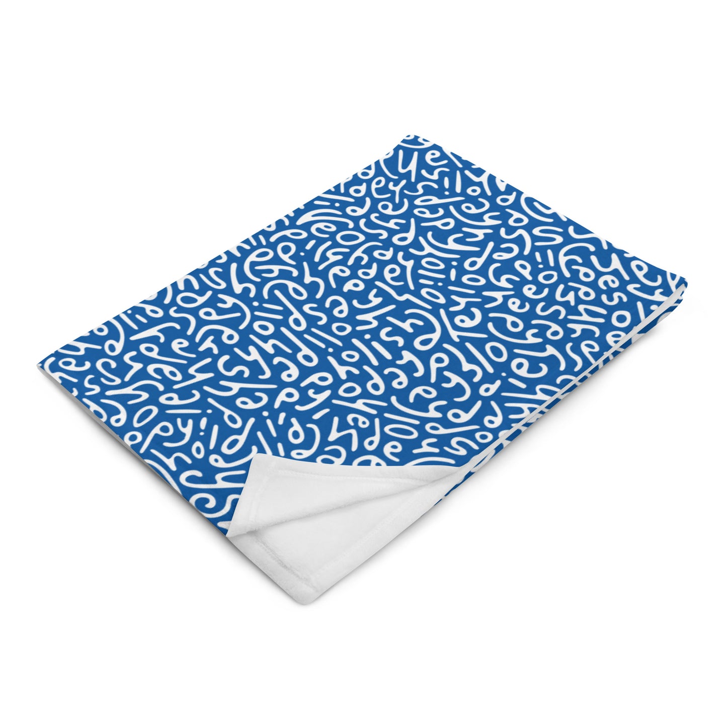 Holiday Ultra-Soft Throw Blanket: Letters in Blue