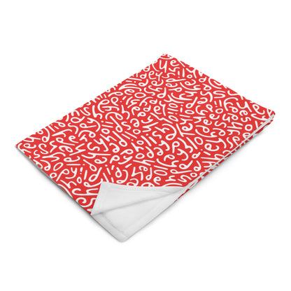 Holiday Ultra-Soft Throw Blanket: Letters in Red