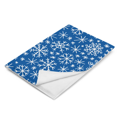 Holiday Ultra-Soft Throw Blanket: Snow in Blue