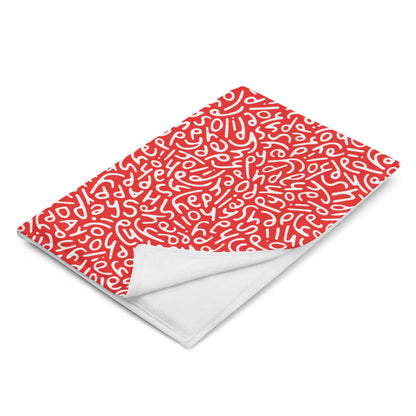 Holiday Ultra-Soft Throw Blanket: Letters in Red