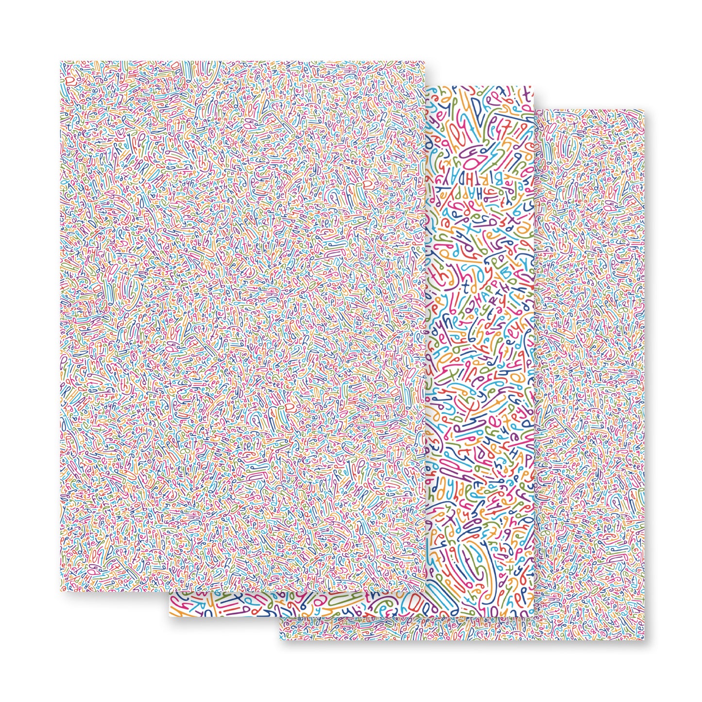 Happy Birthday Letter Pattern Wrapping Paper in Rainbow